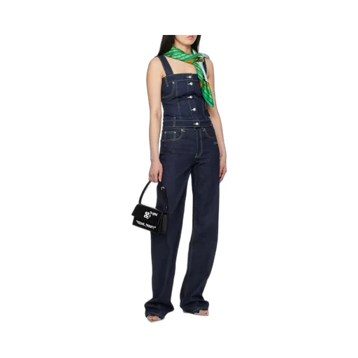 Corset-Style Denim Top