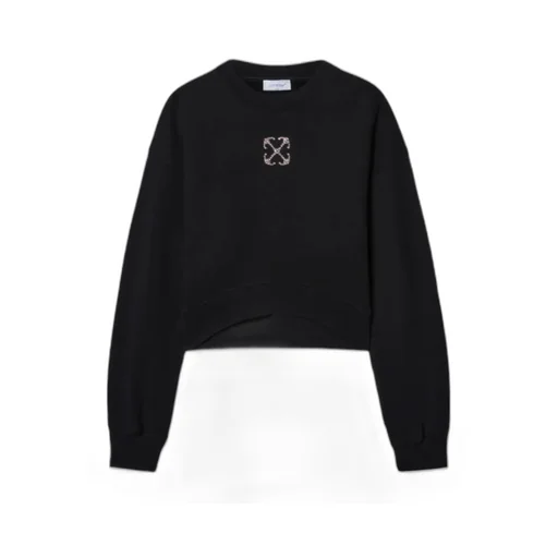 Logo Embellished Cropped Sweatshirt