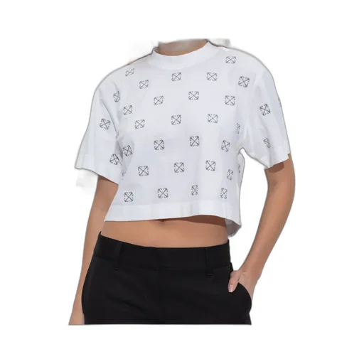 All-Over Logo Cropped T-Shirt