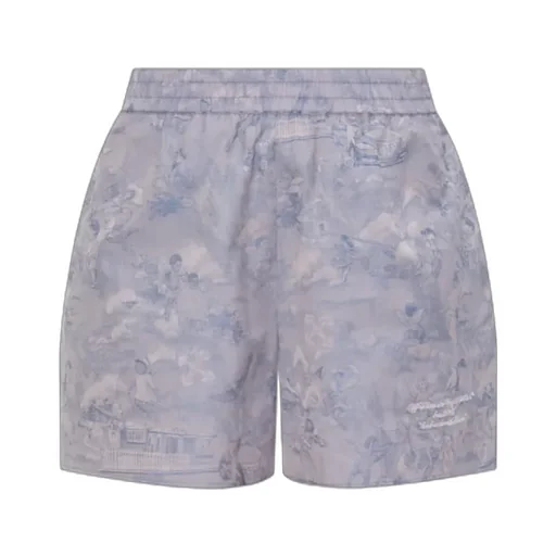Patterned Elastic-Waist Shorts