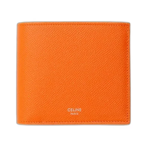 Bi-Fold Wallet With Coin Compartment In Grained Calfskin