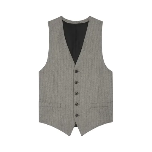 Vest In Striped Flannel
