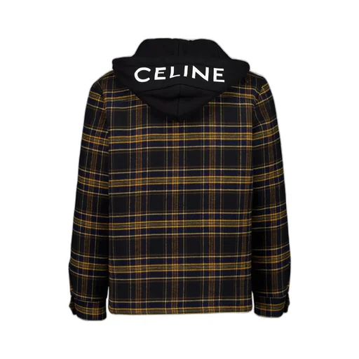 Hooded Overshirt In Checked Cotton