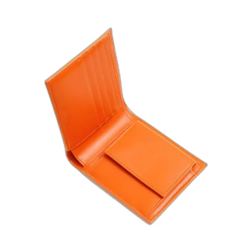 Bi-Fold Wallet With Coin Compartment In Grained Calfskin
