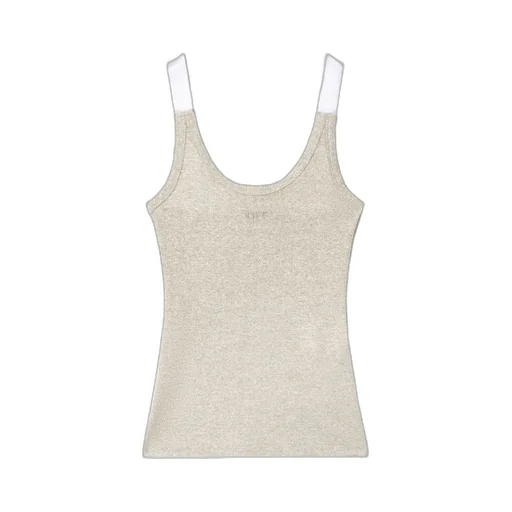 Logo Embroidered Ribbed Tank Top