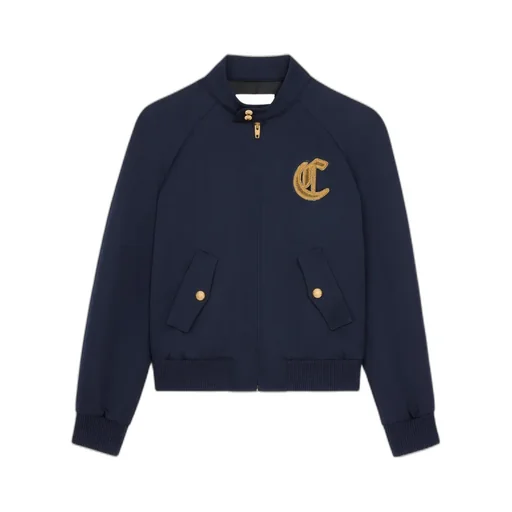 Blouson Jacket In Diagonal Wool