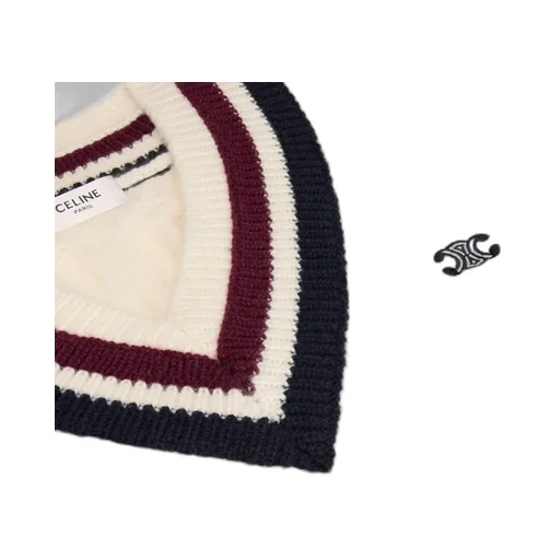 Triomphe V-Neck Cable-Knit In Cashmere