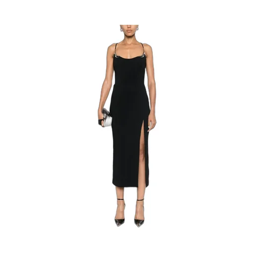 Metallic Detail Slit Dress