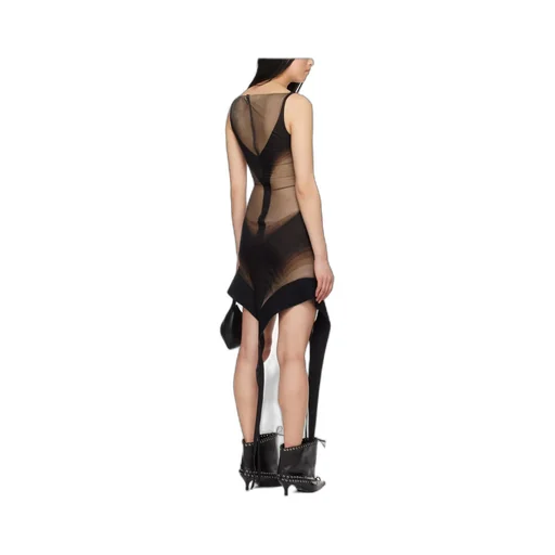 Asymmetric Mesh Minidress