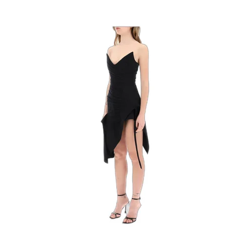 Asymmetric Ruched Bustier Dress