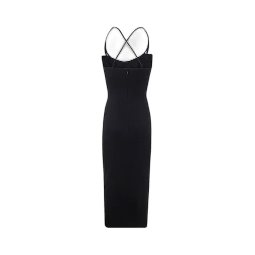 Metallic Detail Slit Dress
