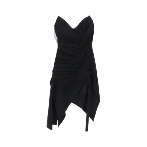 Asymmetric Ruched Bustier Dress