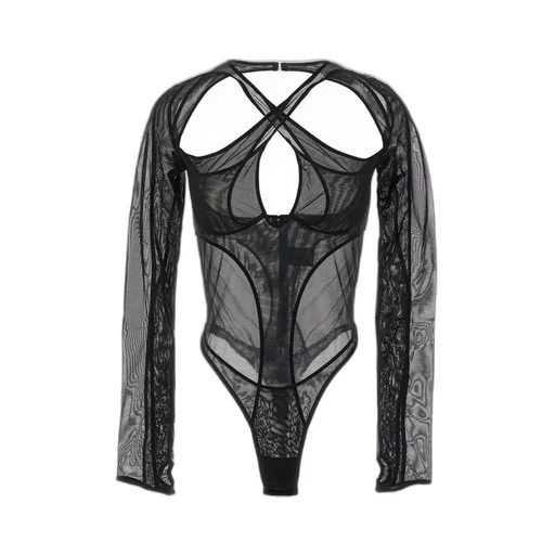 Sheer Panelled Cut-Out Bodysuit