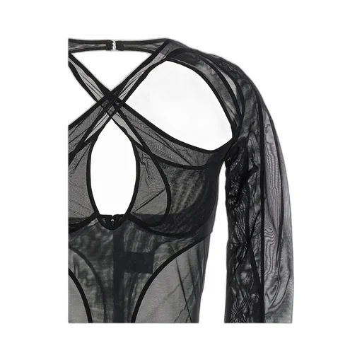 Sheer Panelled Cut-Out Bodysuit