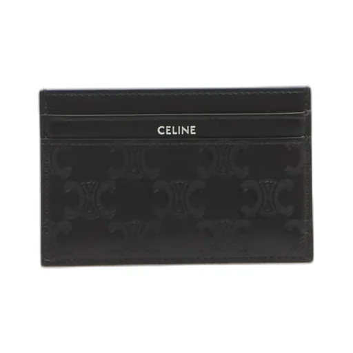 Card Holder In Calfskin With Triomphe Embossed