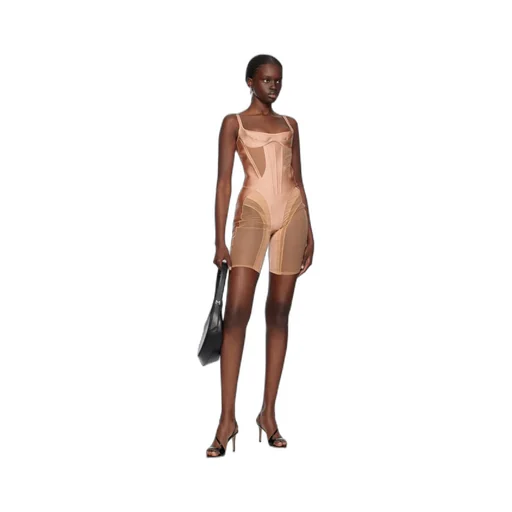 Heart-Neck Zipper Jumpsuit