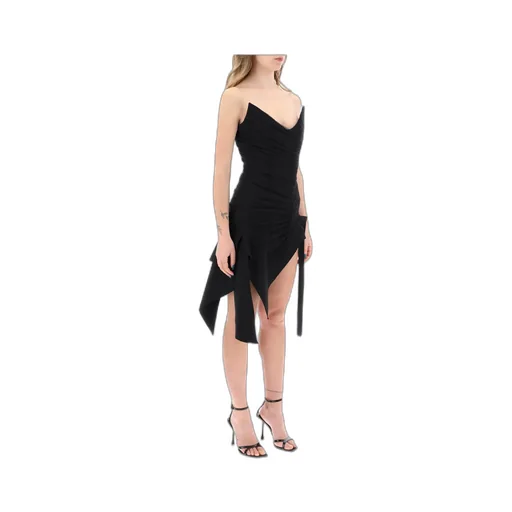 Asymmetric Ruched Bustier Dress