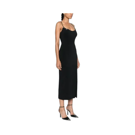 Metallic Detail Slit Dress