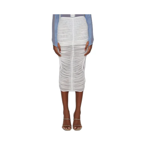 Mesh Ruched Midi Skirt