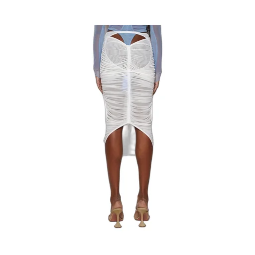 Mesh Ruched Midi Skirt