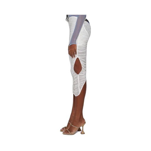 Mesh Ruched Midi Skirt