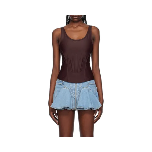 Logo Low Round Neck Vest