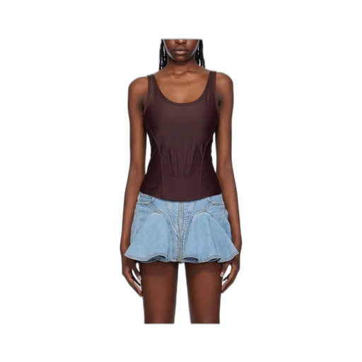 Logo Low Round Neck Vest