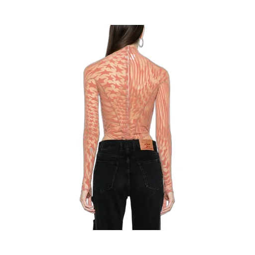 Star-Print Mesh Bodysuit
