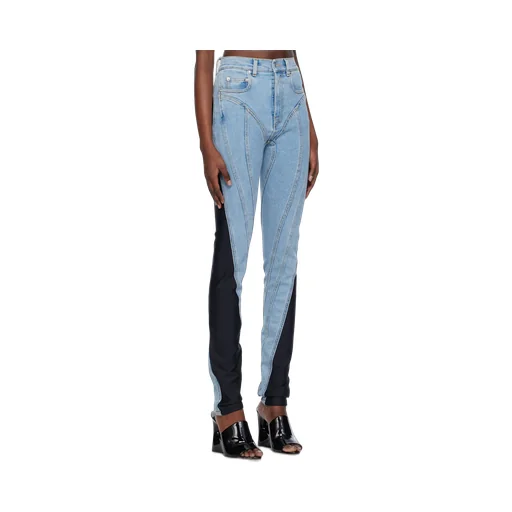 Contrast-Panel Slim-Fit Jeans