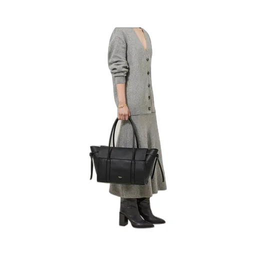 Medium Soft Bayswater Logo Embossed Shoulder Bag