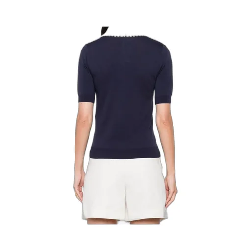 Crochet-Trimmed Polo Shirt
