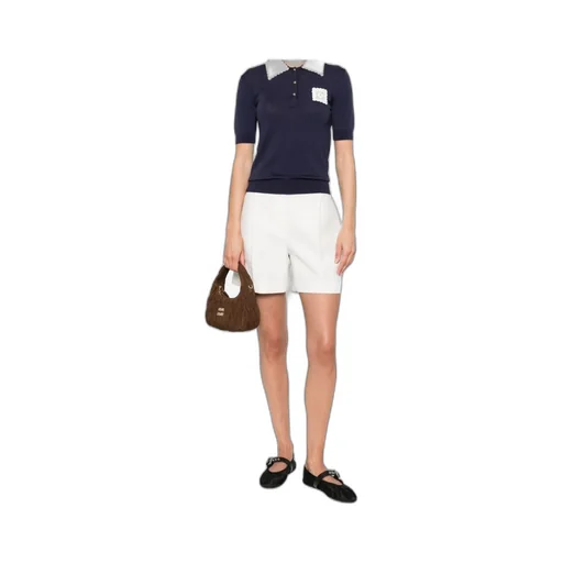 Crochet-Trimmed Polo Shirt