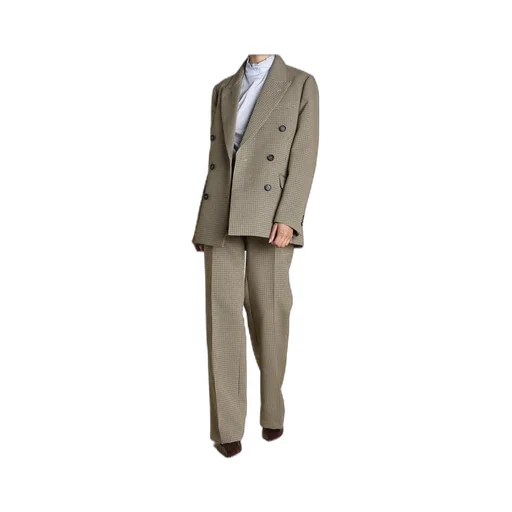 Double-Breasted Houndstooth Jacket