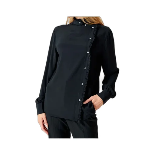 Side Button Ruffle Blouse