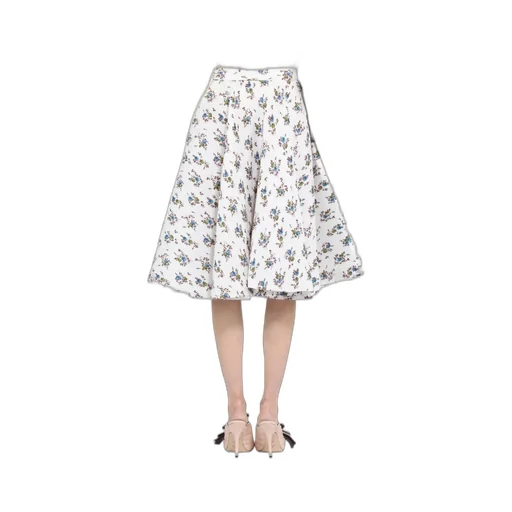 Floral-Print Pleated Midi Skirt