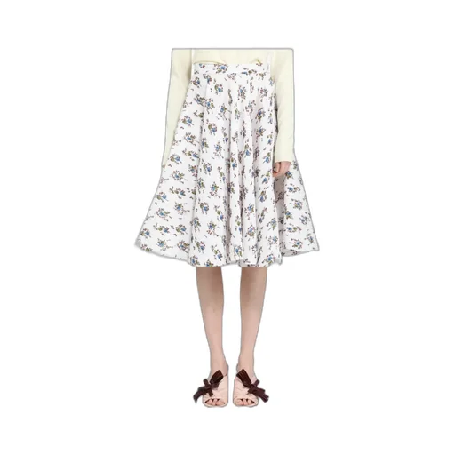 Floral-Print Pleated Midi Skirt