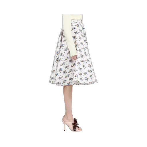 Floral-Print Pleated Midi Skirt