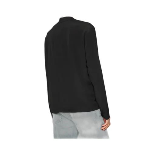 Pussy-Bow Twill Blouse