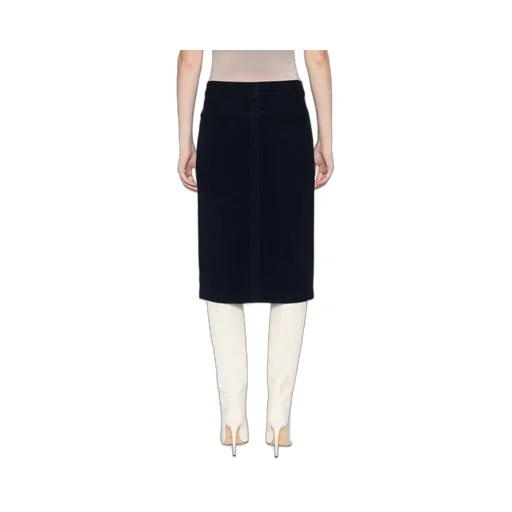 Mid-Rise Zip-Up Midi Skirt