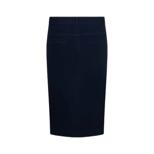 Mid-Rise Zip-Up Midi Skirt