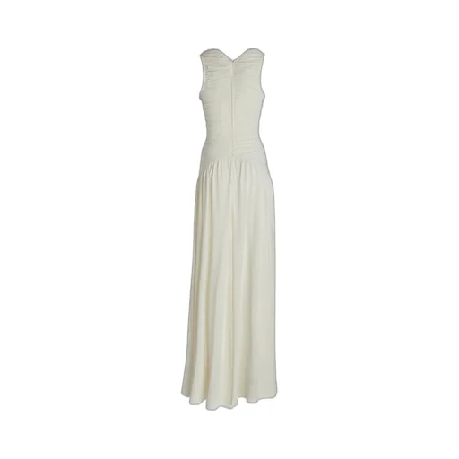 V-Neck Pleated Dress