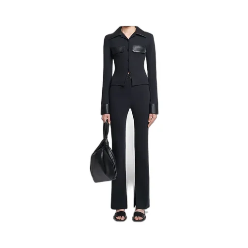 Slim-Leg Fine-Ribbed Trousers