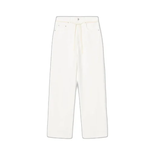 Tied-Waist Wide-Leg Jeans