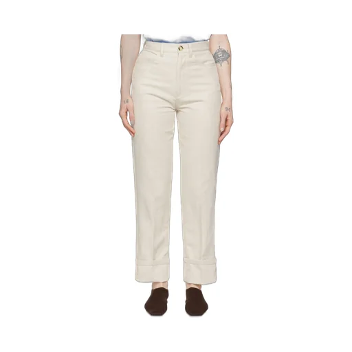 High-Waisted Straight-Leg Trousers