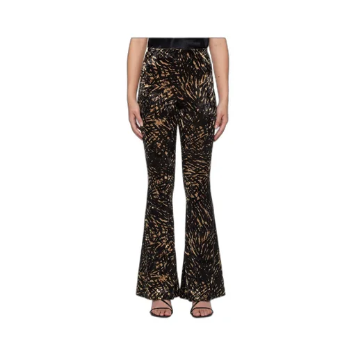 Abstract-Print Flared Trousers