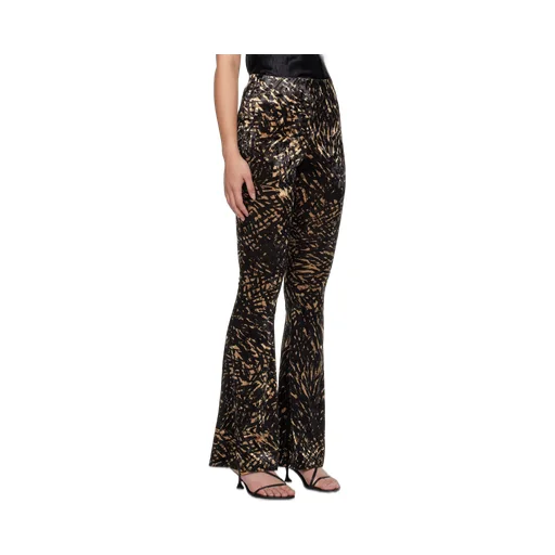 Abstract-Print Flared Trousers