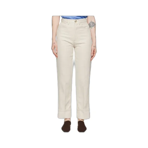 High-Waisted Straight-Leg Trousers