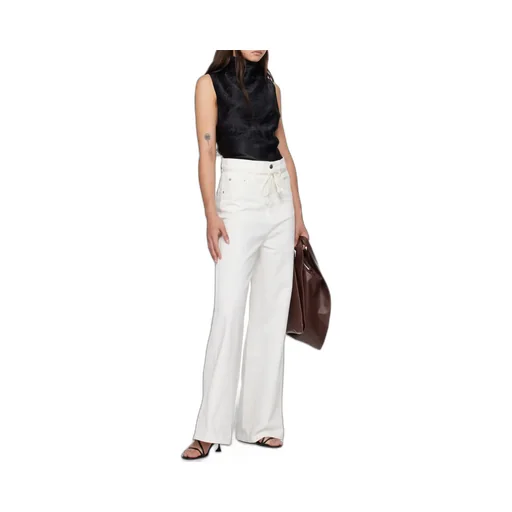 Tied-Waist Wide-Leg Jeans