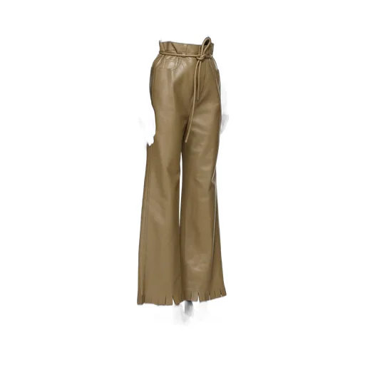 Cut-Hem High-Waisted Trousers