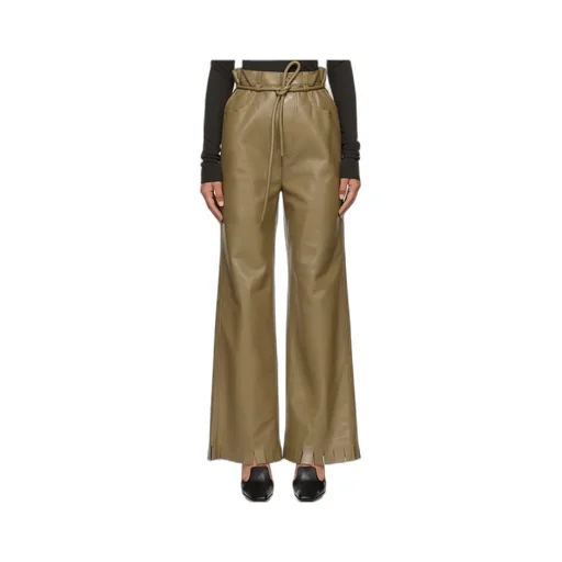 Cut-Hem High-Waisted Trousers